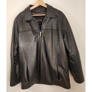 WILSONS Pelle Studio Black Leather Jacket Thinsulate Removeable Liner Mens LARGE